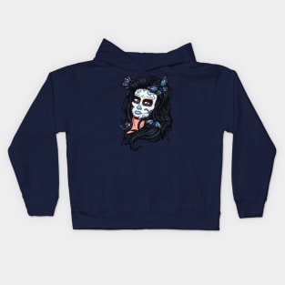 Sugar Skull Girl Face Kids Hoodie